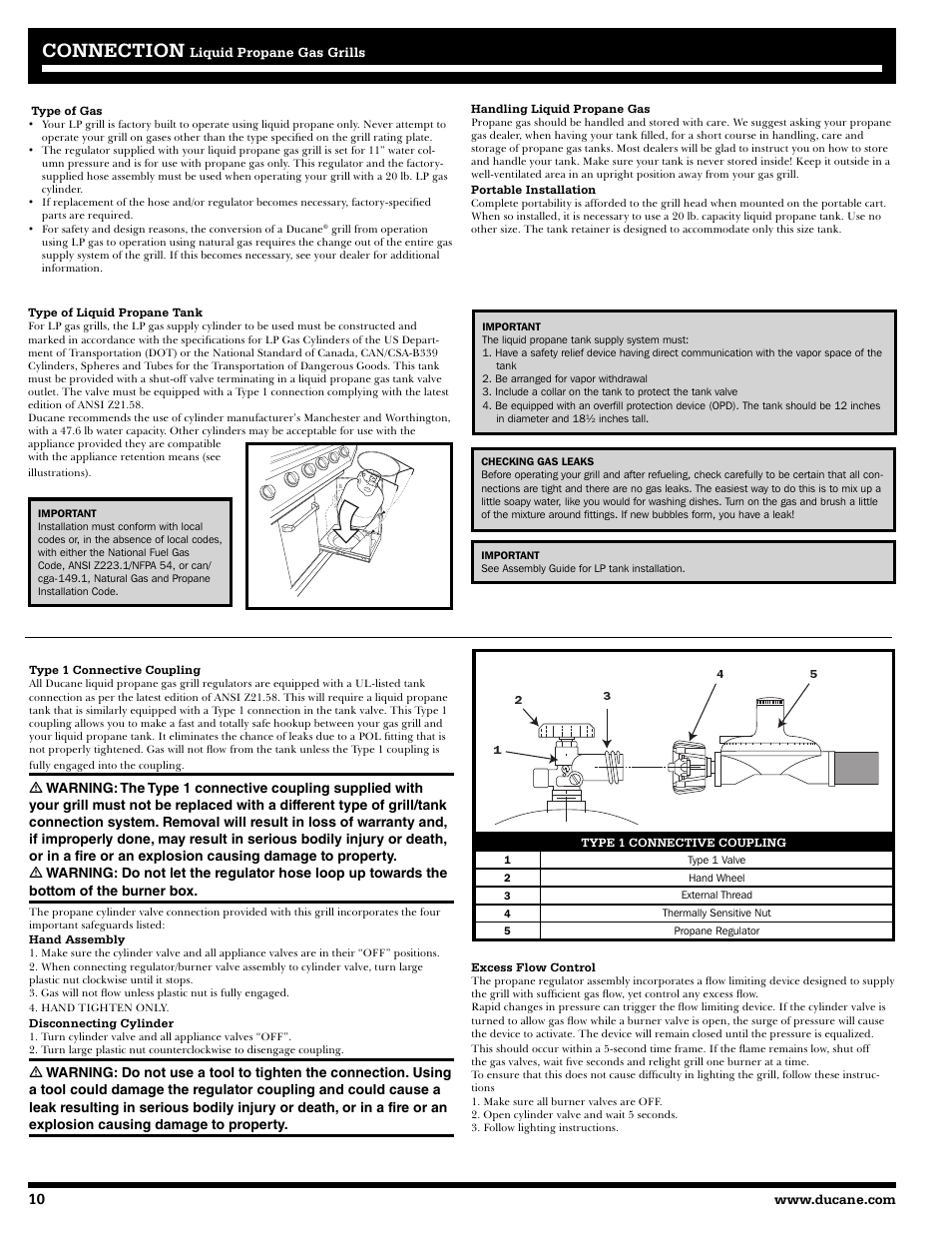 Connection | Ducane 2020805 User Manual | Page 10 / 68