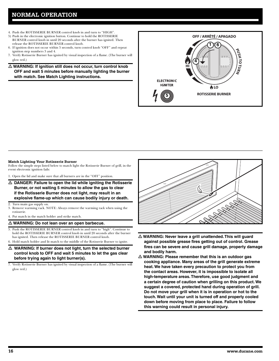 Normal operation | Ducane 2020805 User Manual | Page 16 / 68