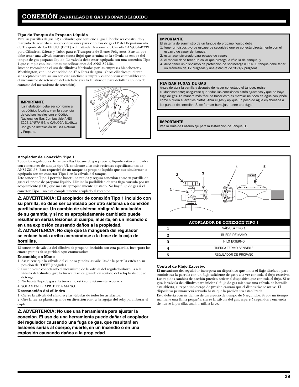 Conexión | Ducane 2020805 User Manual | Page 29 / 68