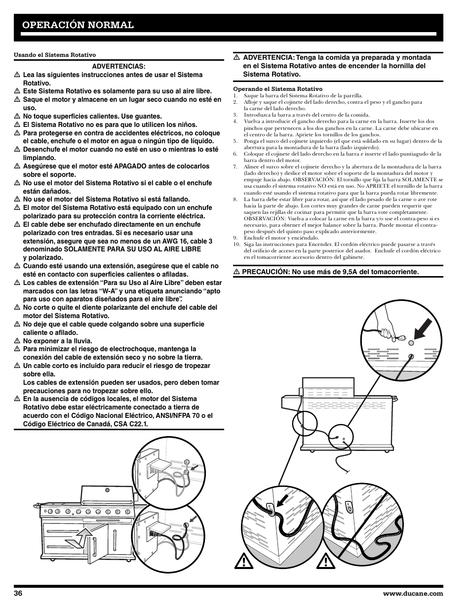 Operación normal | Ducane 2020805 User Manual | Page 36 / 68