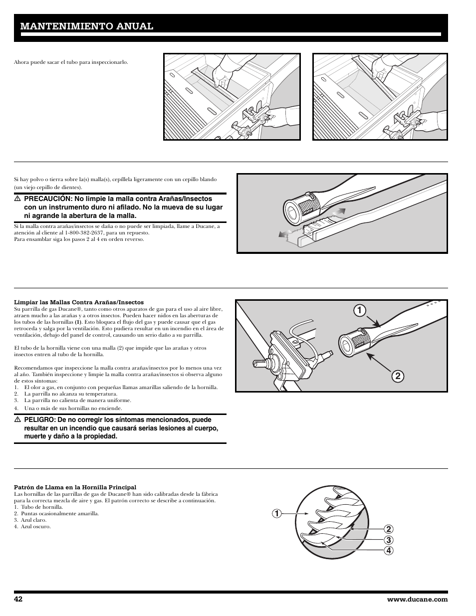 Mantenimiento anual | Ducane 2020805 User Manual | Page 42 / 68