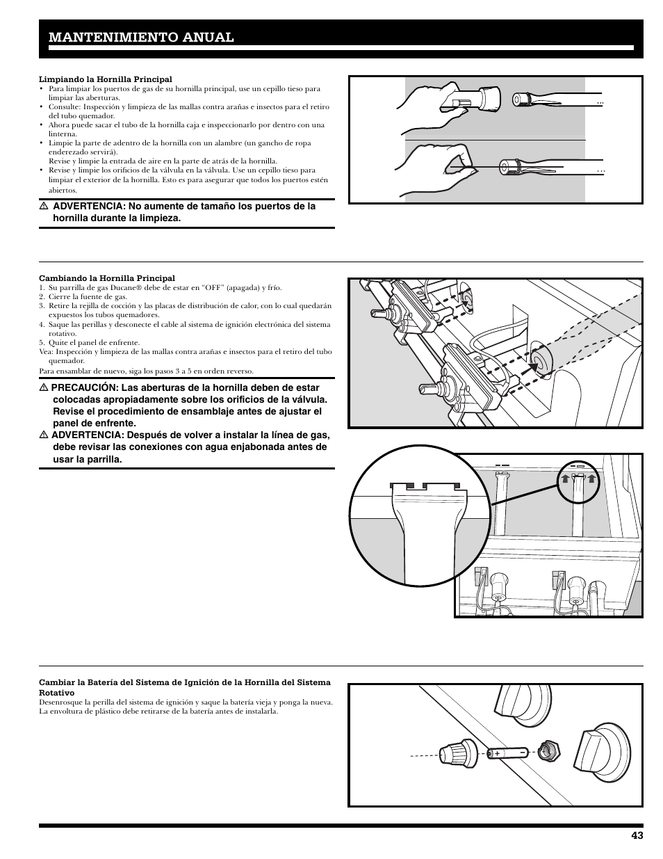 Mantenimiento anual | Ducane 2020805 User Manual | Page 43 / 68