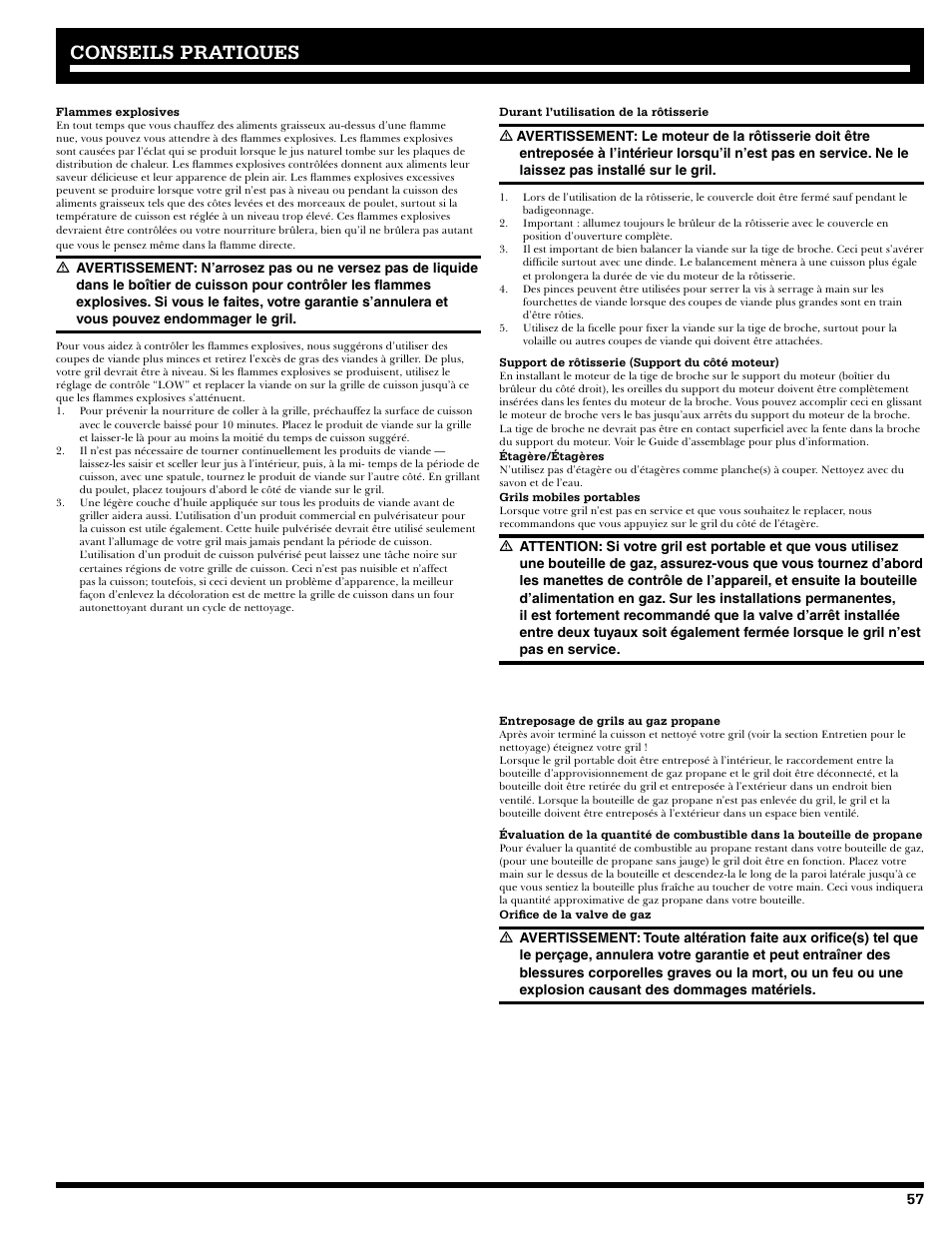 Conseils pratiques | Ducane 2020805 User Manual | Page 57 / 68