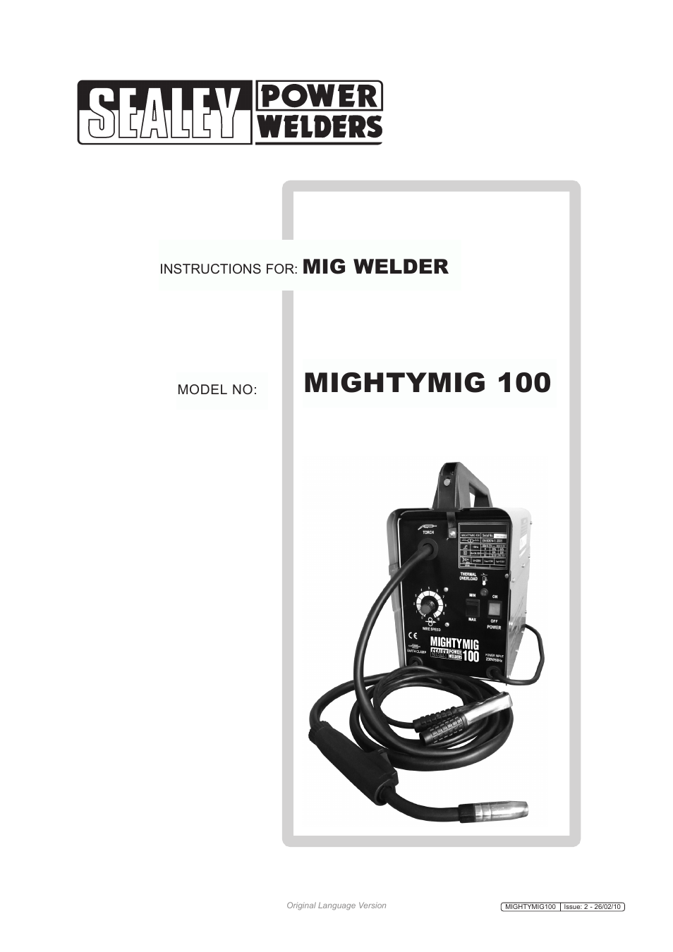 Sealey MIGHTYMIG100 User Manual | 6 pages