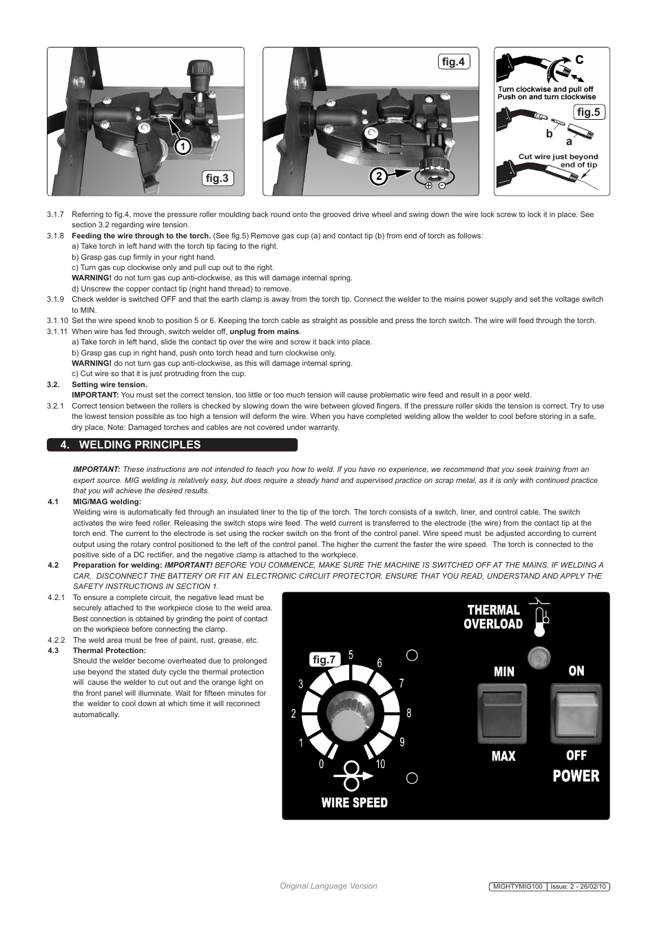 Welding principles fig.4 fig.3 fig.5 fig.7 | Sealey MIGHTYMIG100 User Manual | Page 4 / 6