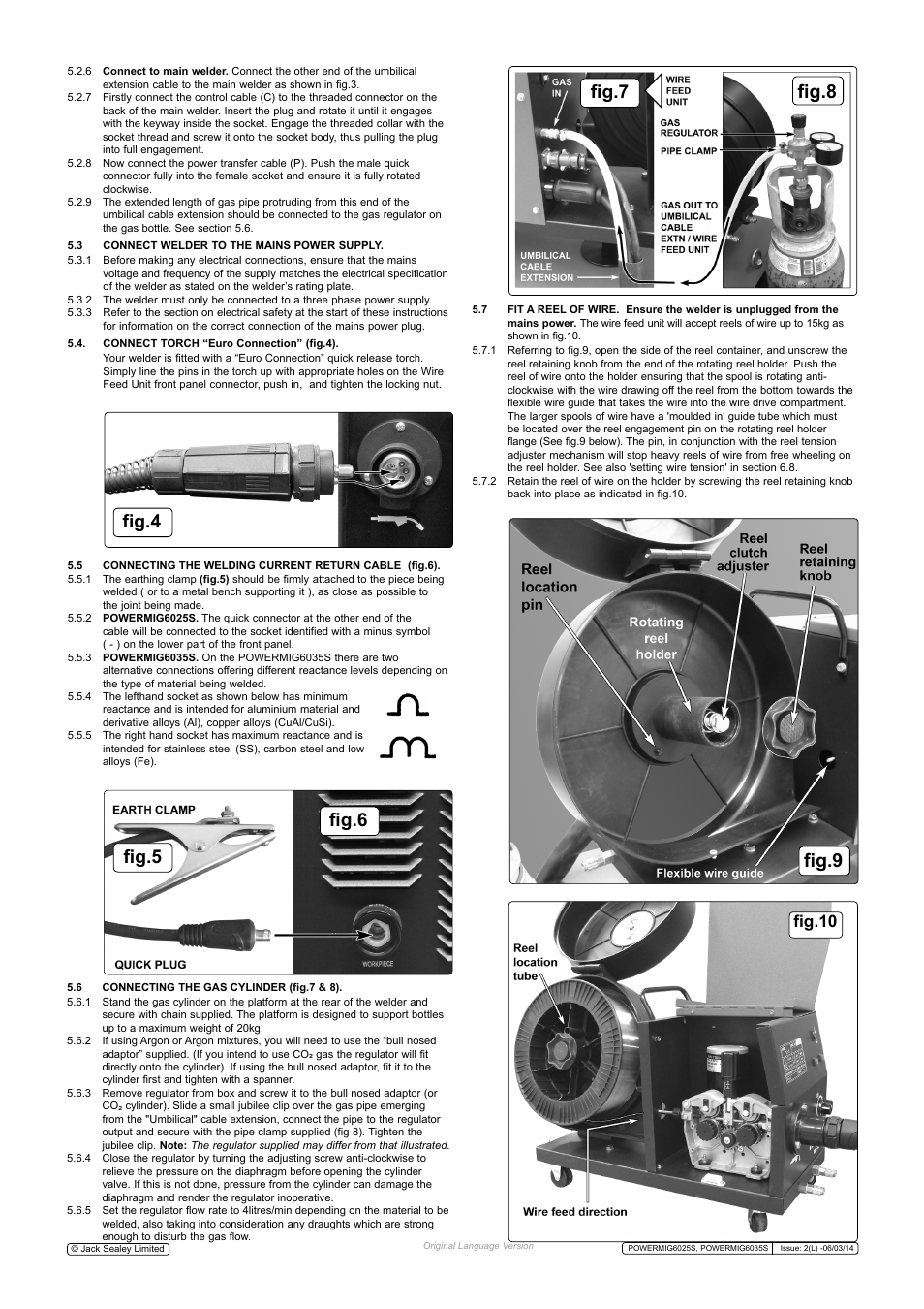 Fig.4 fig.5 fig.6, Fig.7 fig.8 fig.9, Fig.10 | Sealey POWERMIG6025S User Manual | Page 5 / 10
