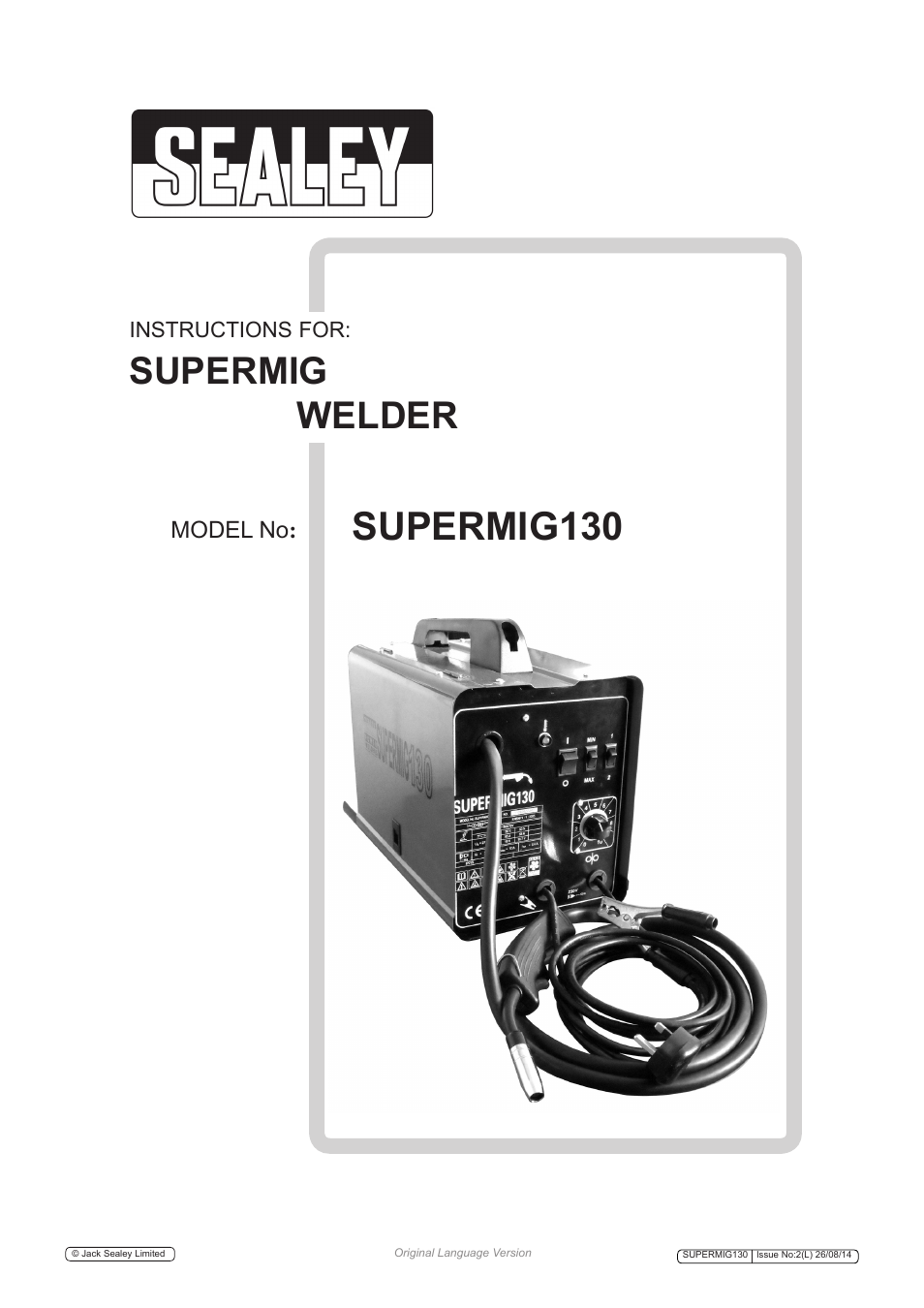 Sealey SUPERMIG130 User Manual | 6 pages