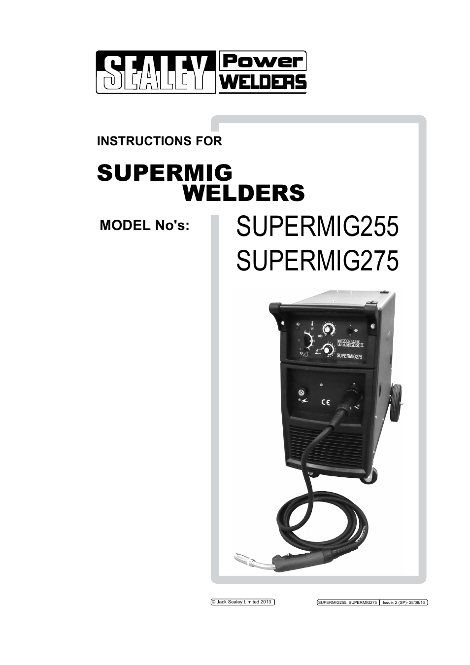 Sealey SUPERMIG255 User Manual | 8 pages