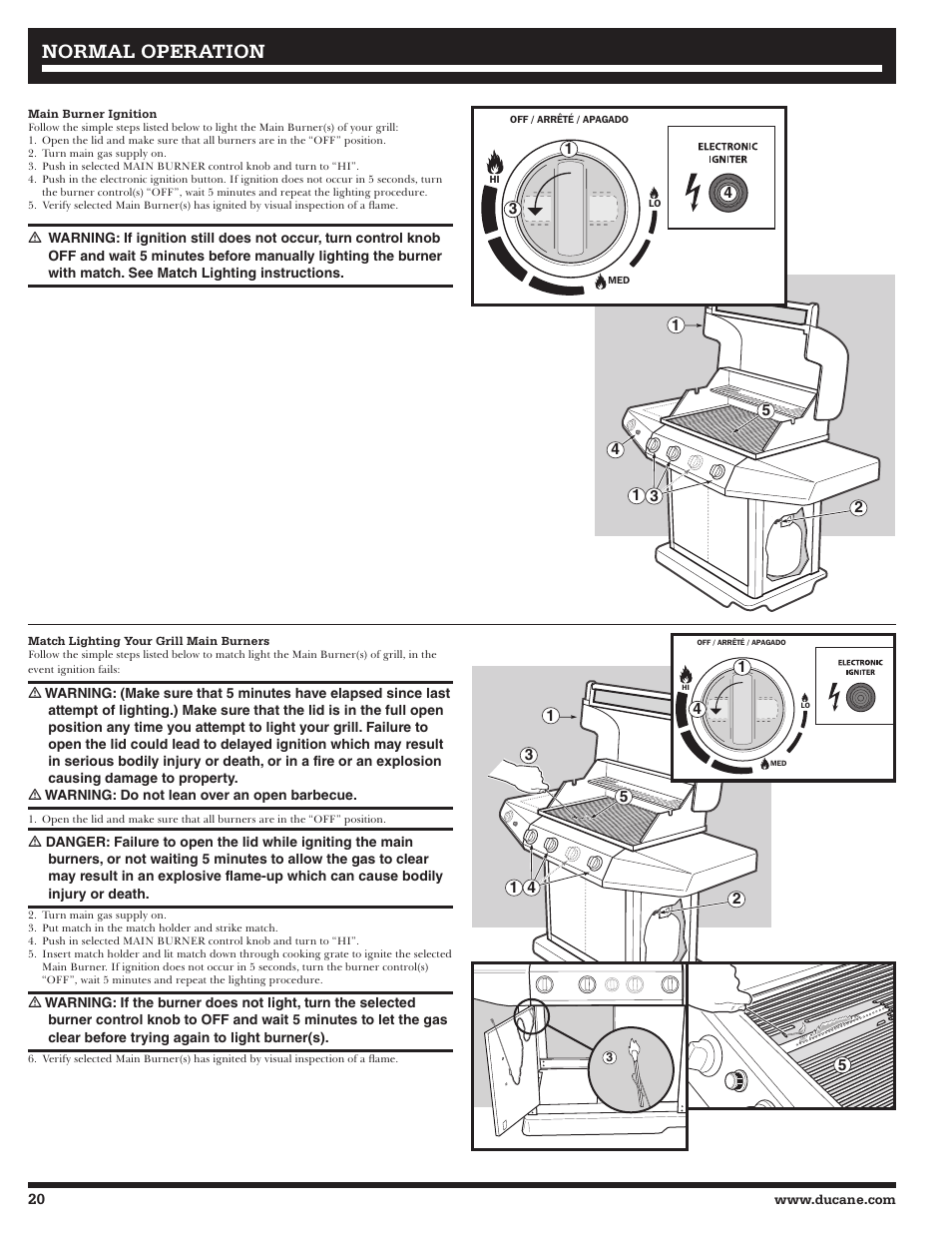 Normal operation | Ducane 4400 User Manual | Page 20 / 72