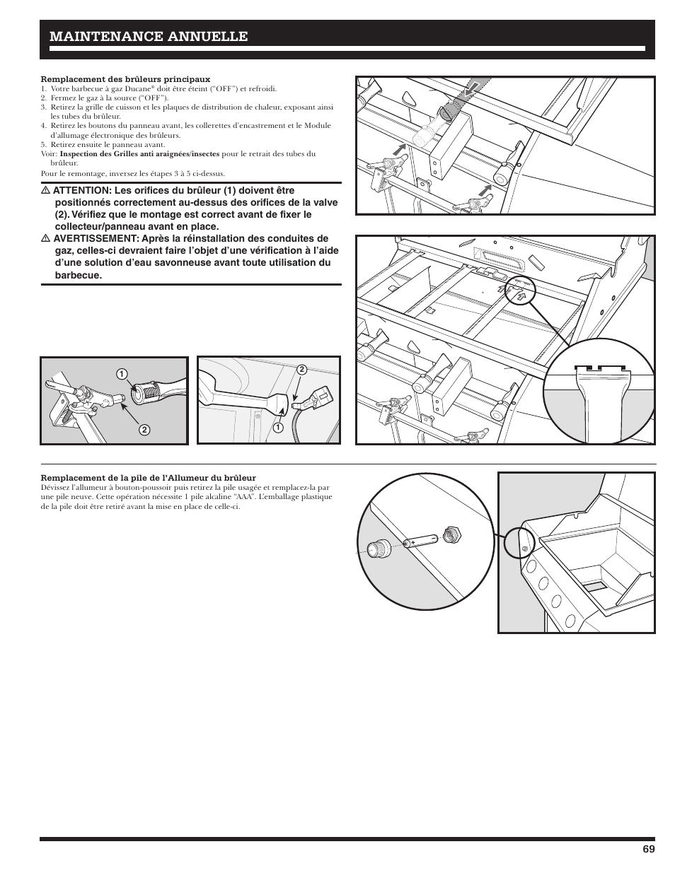 Maintenance annuelle | Ducane 4400 User Manual | Page 69 / 72