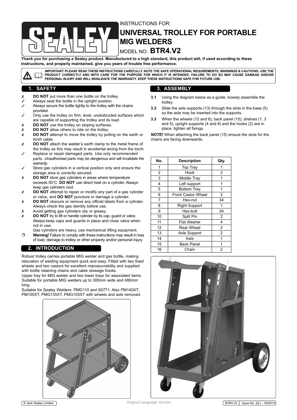 Sealey BTR4 User Manual | 2 pages