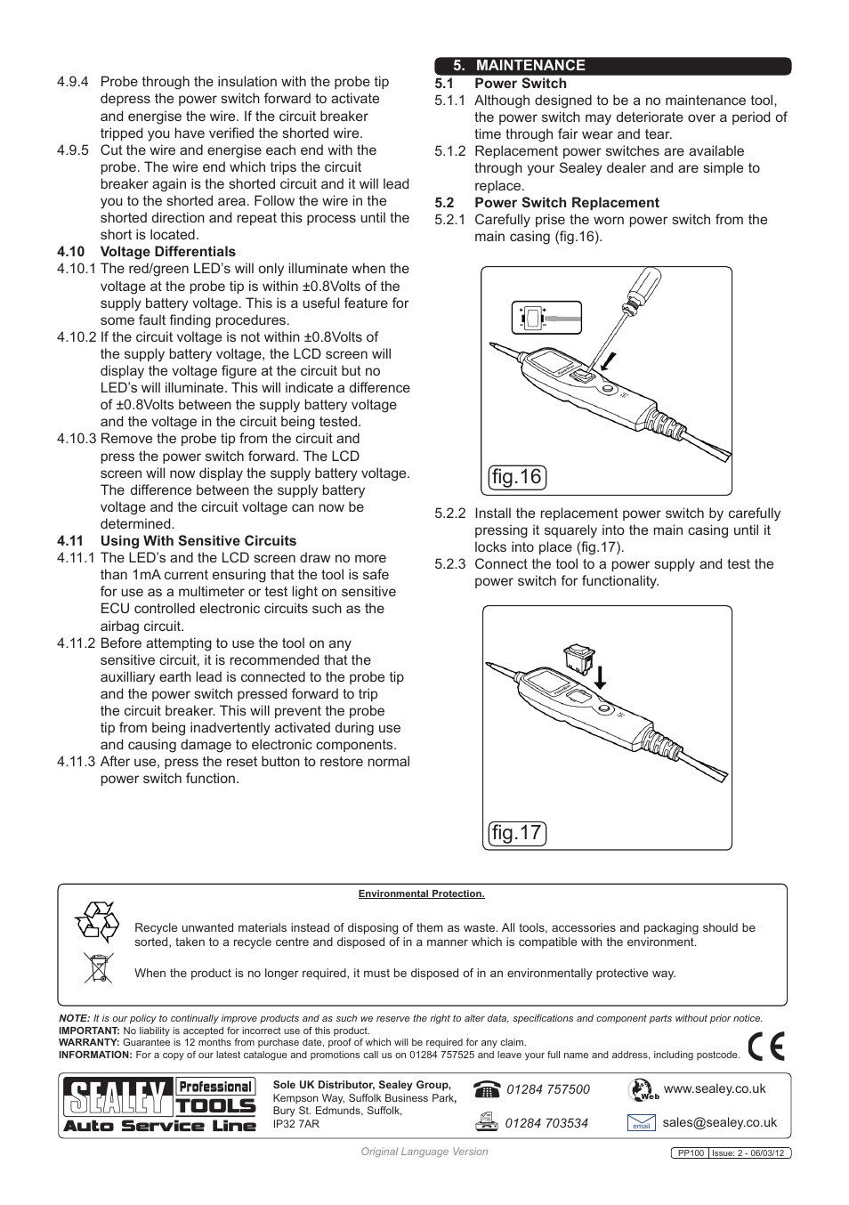 Fig.16 fig.17 | Sealey PP100 User Manual | Page 6 / 6