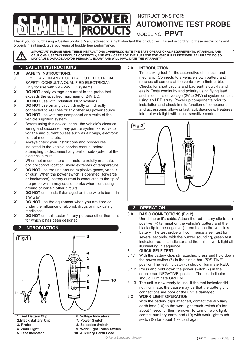 Sealey PPVT User Manual | 4 pages