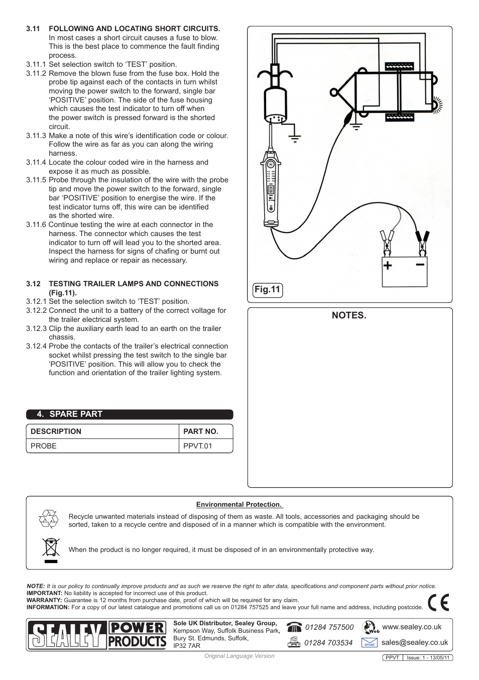 Fig.11 | Sealey PPVT User Manual | Page 4 / 4