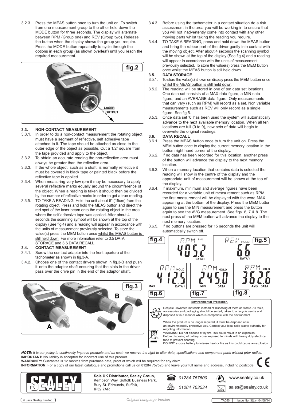Fig.2 | Sealey TA050 User Manual | Page 2 / 2
