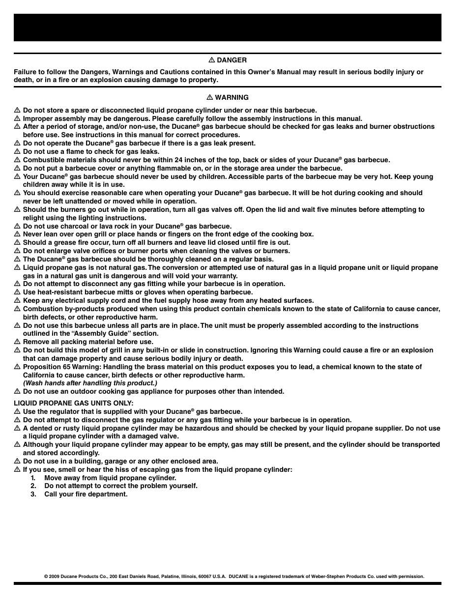 Dangers and warnings | Ducane AFFINITY 3400 User Manual | Page 2 / 64