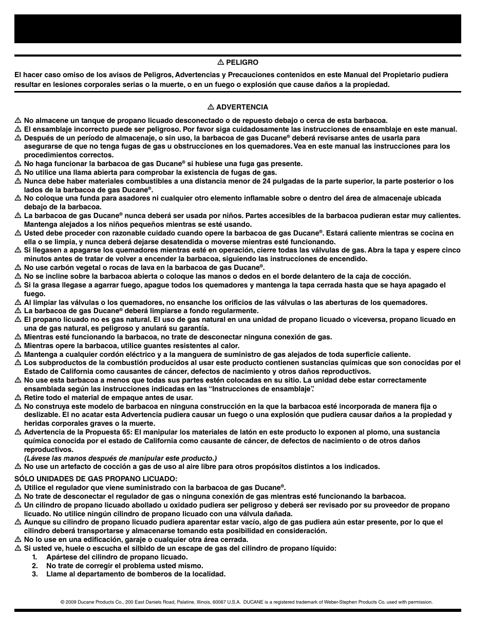 Peligros y advertencias | Ducane AFFINITY 3400 User Manual | Page 32 / 64