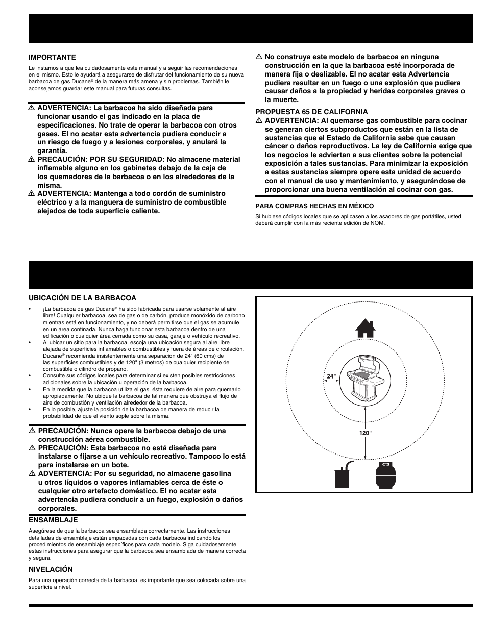 Información sobre la seguridad, Barbacoas de gas natural | Ducane AFFINITY 3400 User Manual | Page 33 / 64
