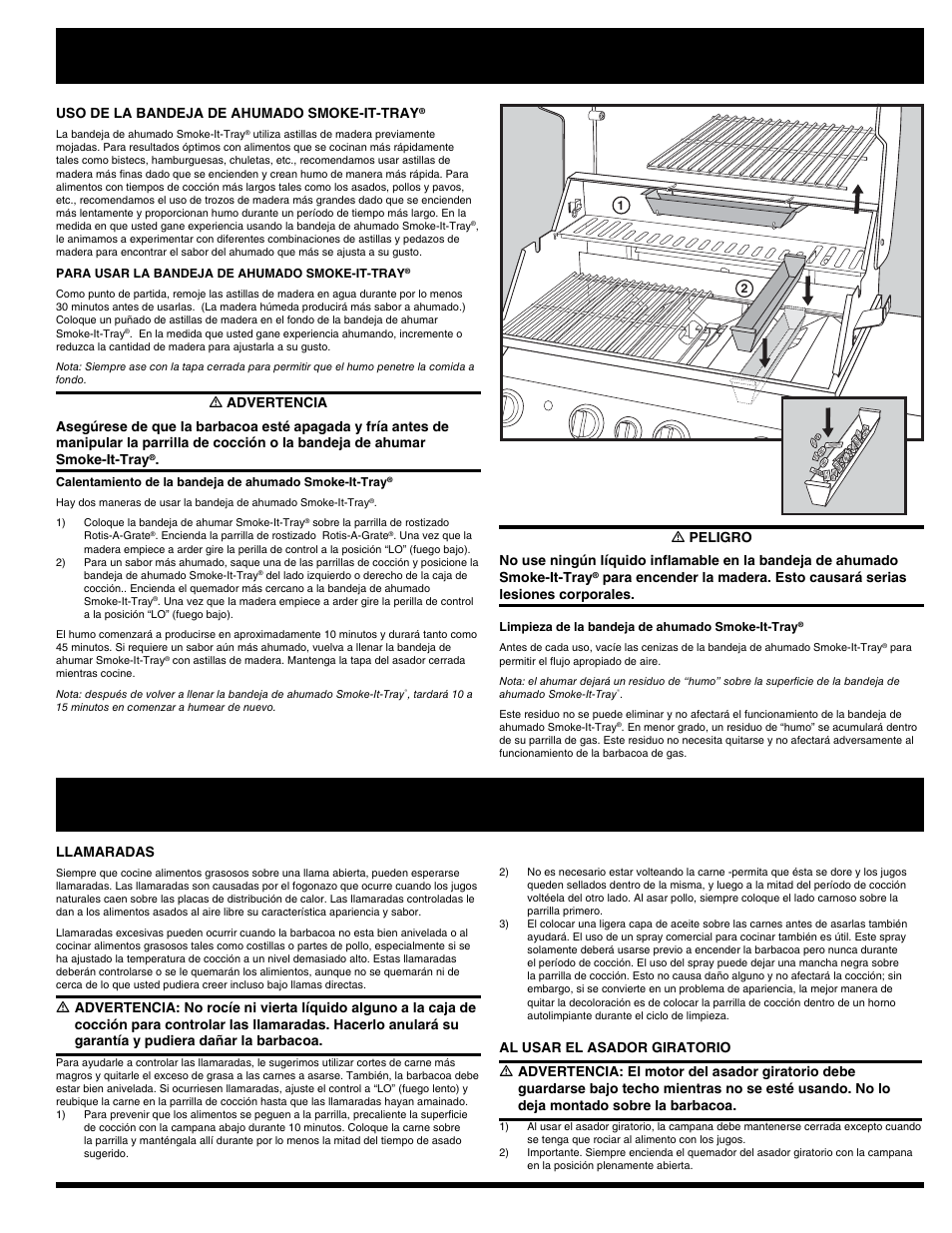 Operación normal, Consejos útiles, Uso de la bandeja de ahumado smoke-it-tray | Llamaradas | Ducane AFFINITY 3400 User Manual | Page 41 / 64