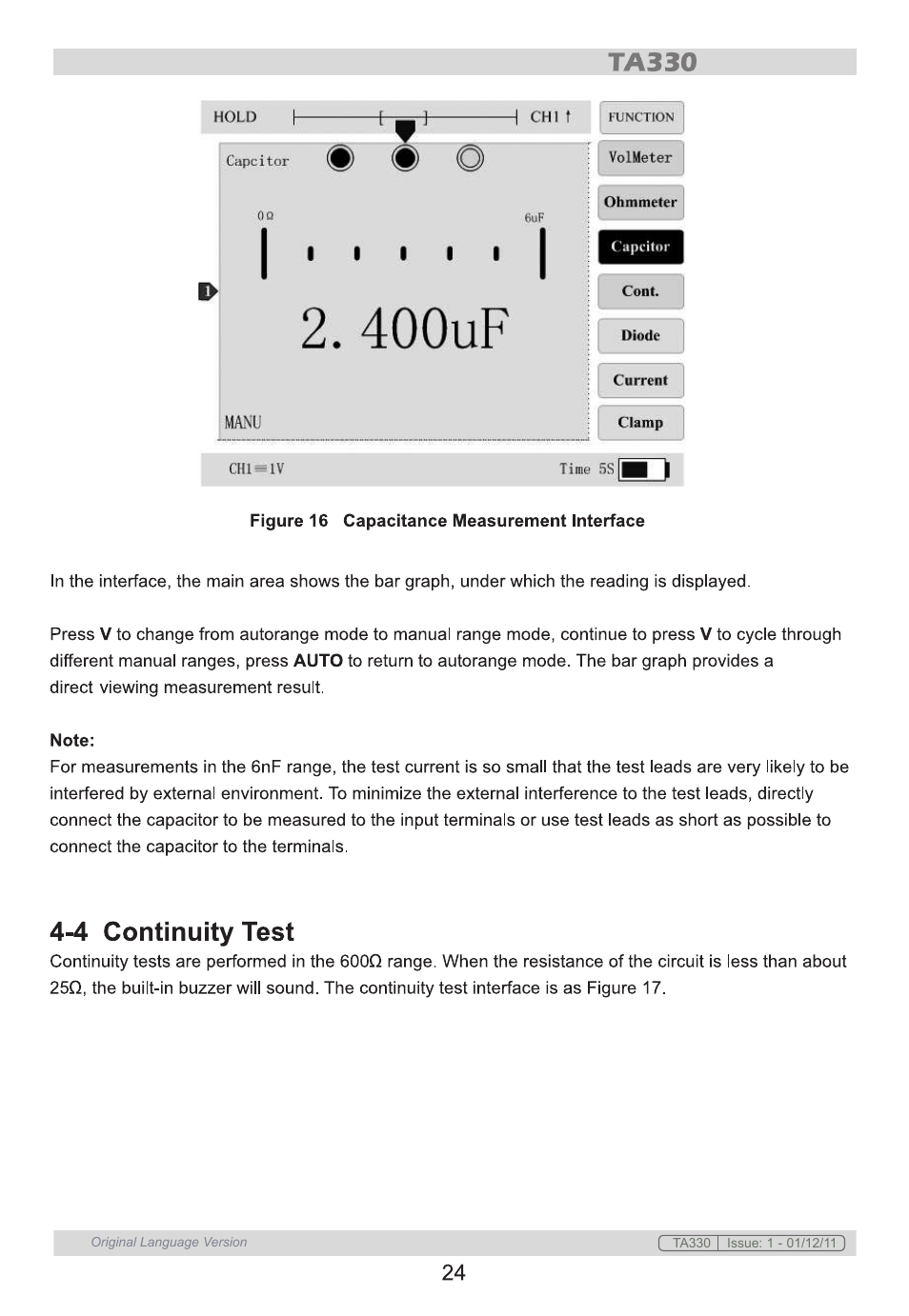 Sealey TA330 User Manual | Page 24 / 38
