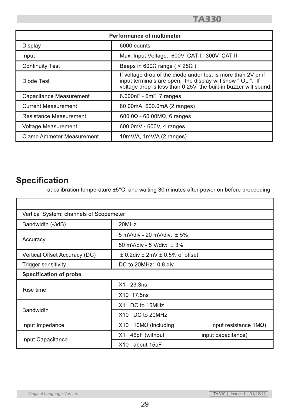 Sealey TA330 User Manual | Page 29 / 38