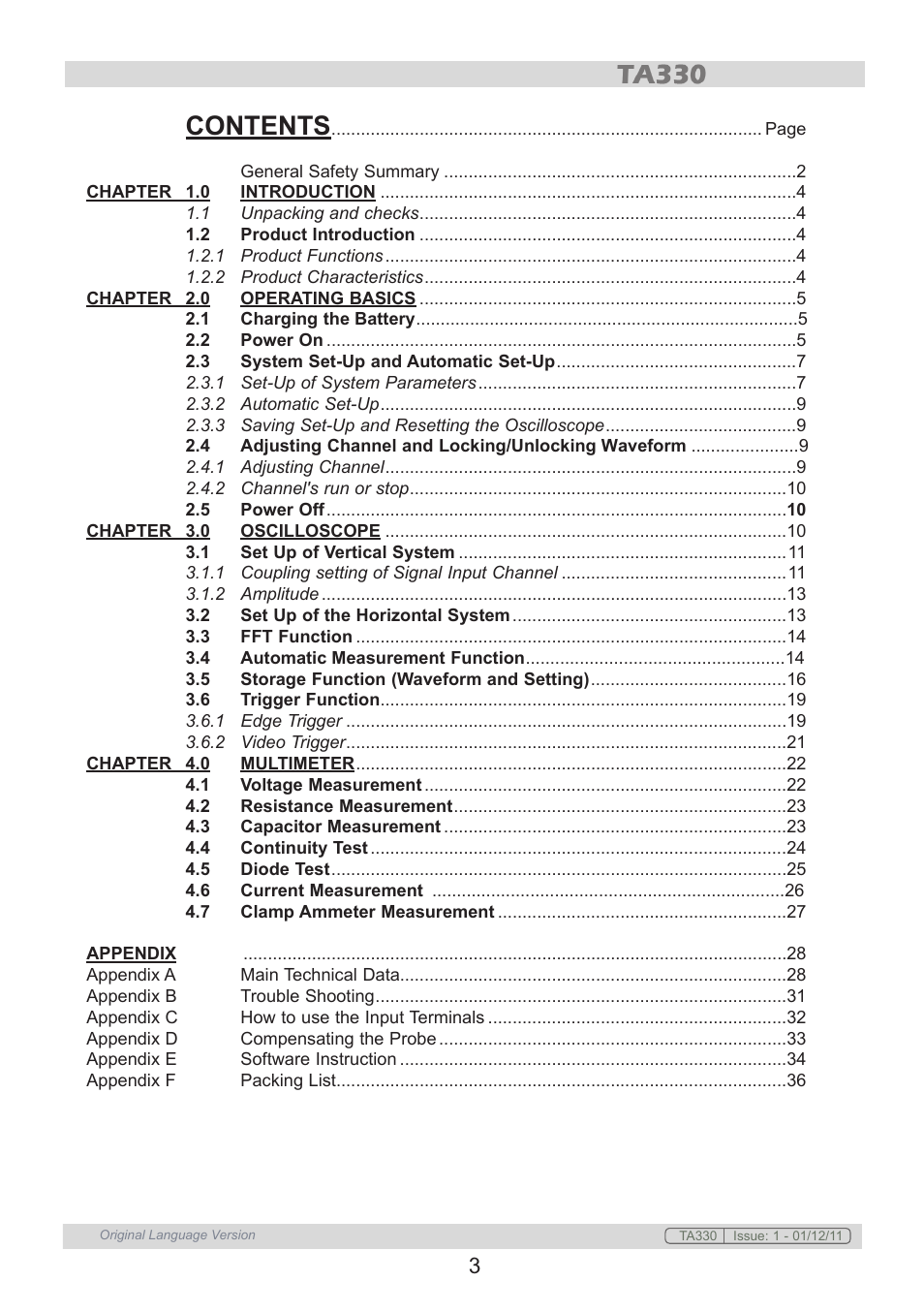 Sealey TA330 User Manual | Page 3 / 38