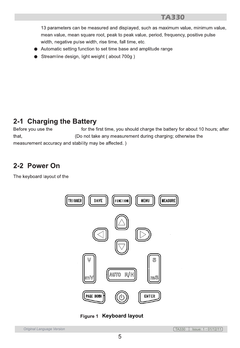 Chapter 2. basic operation | Sealey TA330 User Manual | Page 5 / 38