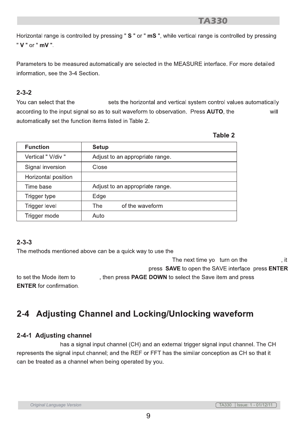 Sealey TA330 User Manual | Page 9 / 38