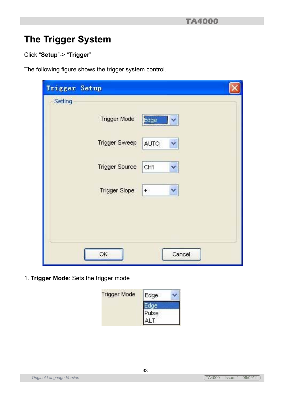 The trigger system | Sealey TA4000 User Manual | Page 33 / 102