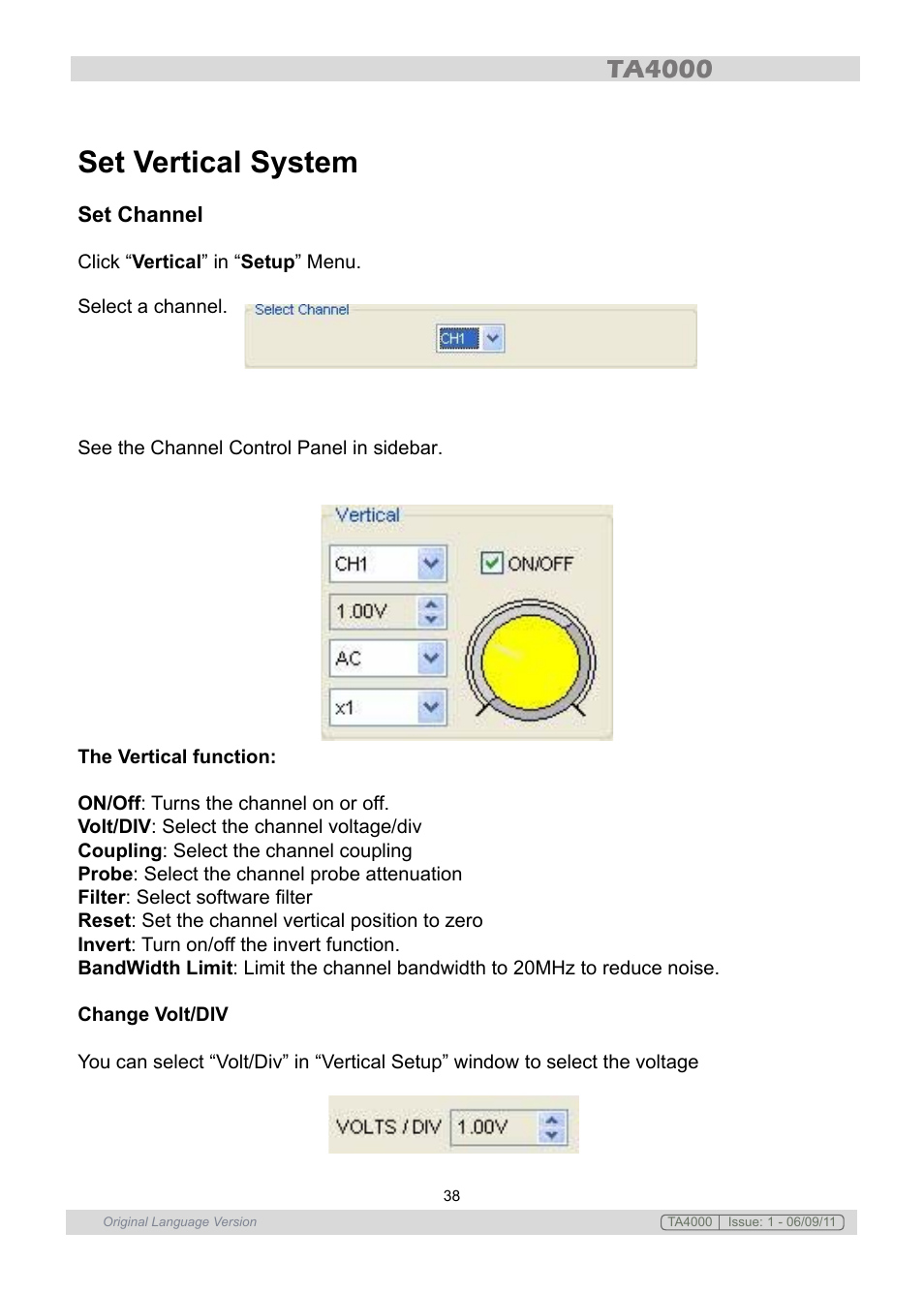 Set vertical system | Sealey TA4000 User Manual | Page 38 / 102