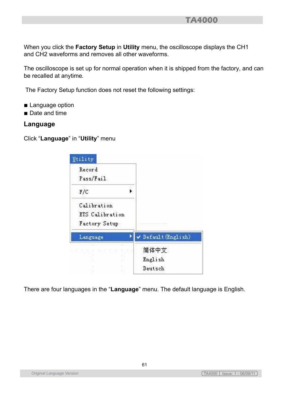 Sealey TA4000 User Manual | Page 61 / 102