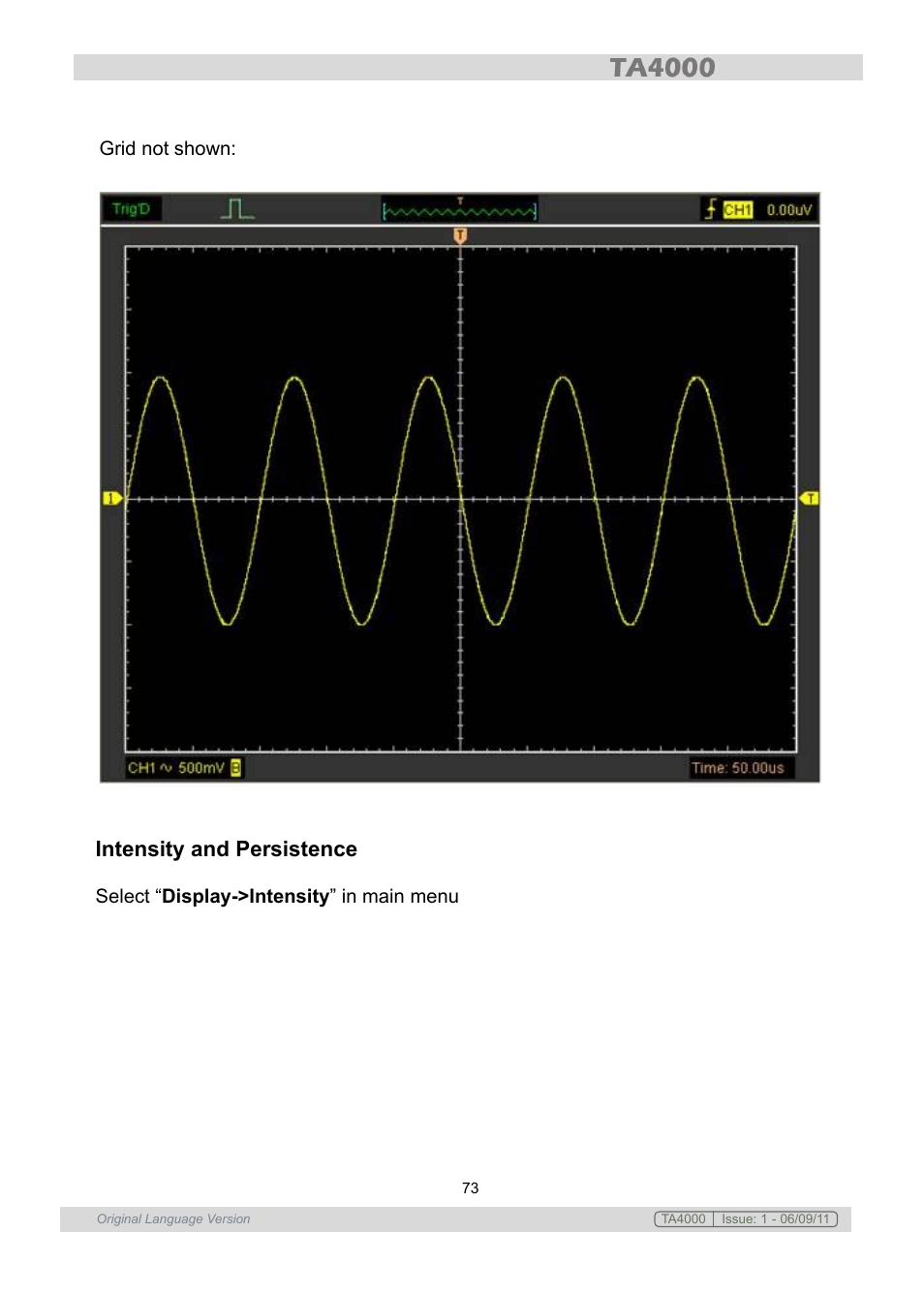 Intensity and persistence | Sealey TA4000 User Manual | Page 73 / 102