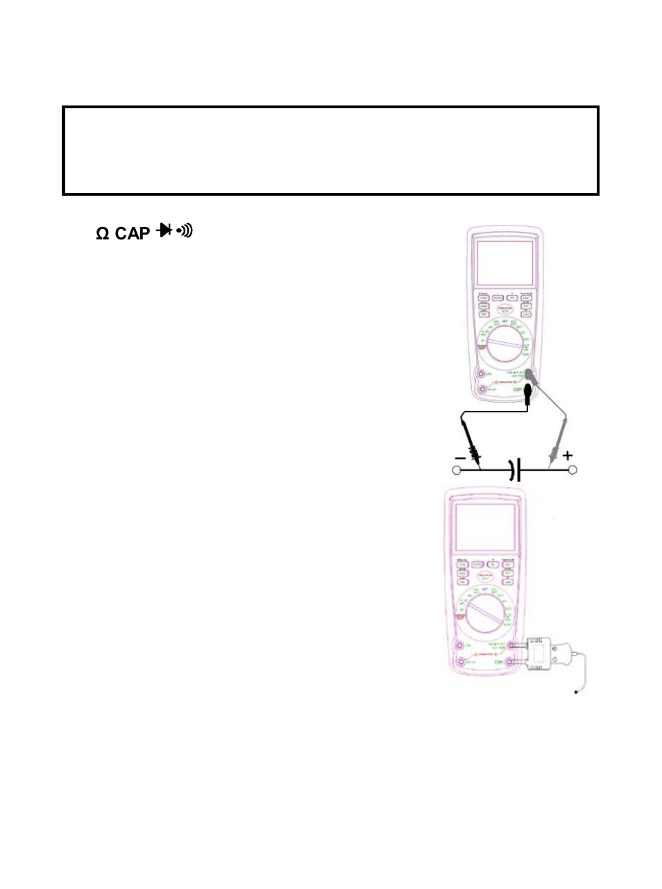 Capacitance measurements | Sealey TA320 User Manual | Page 18 / 36