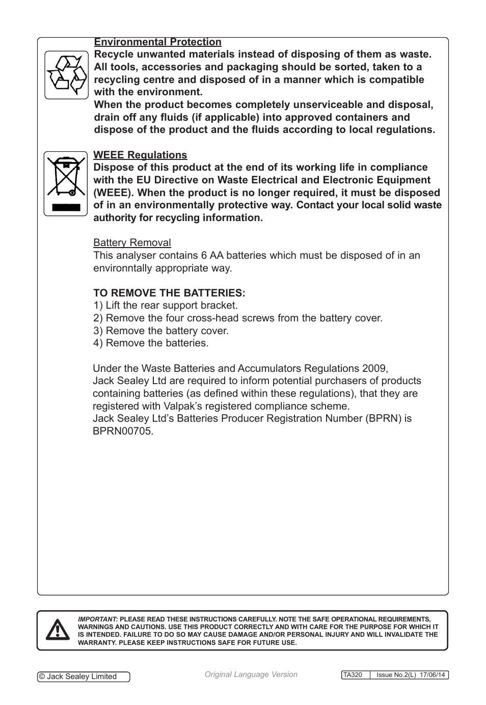 Sealey TA320 User Manual | Page 3 / 36