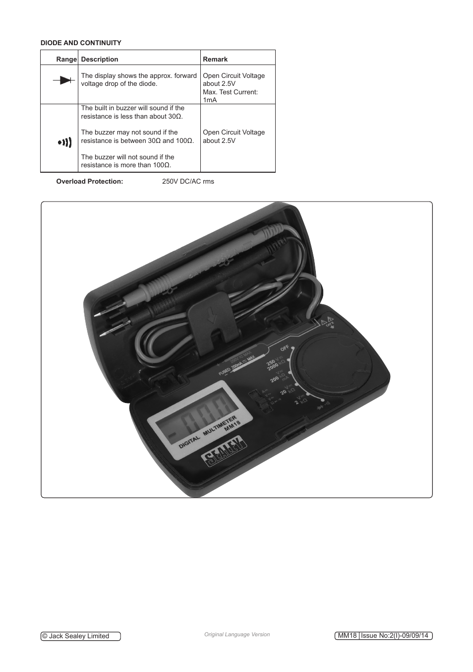 Sealey MM18 User Manual | Page 3 / 5