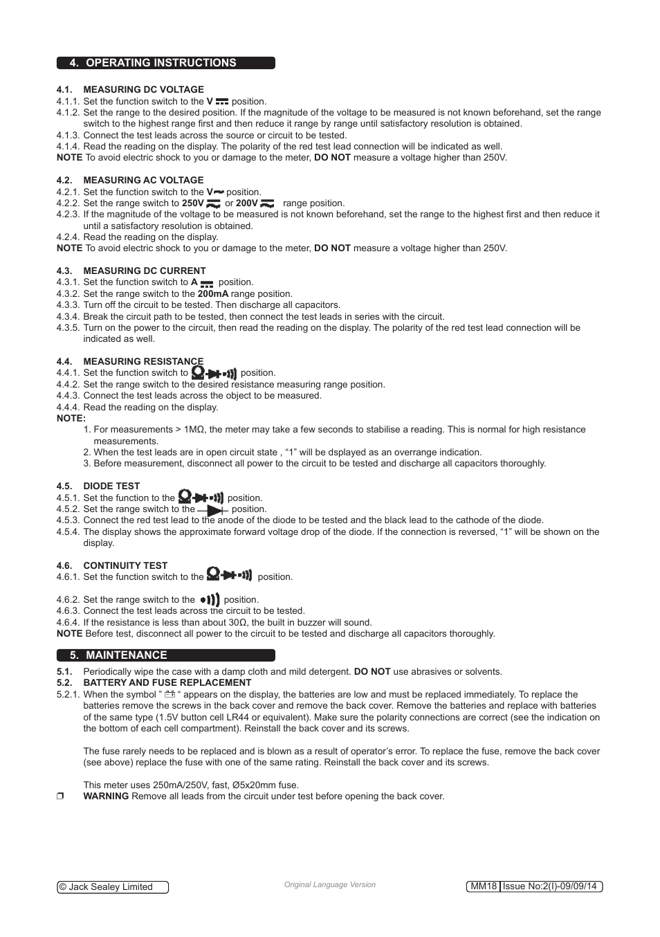 Sealey MM18 User Manual | Page 4 / 5