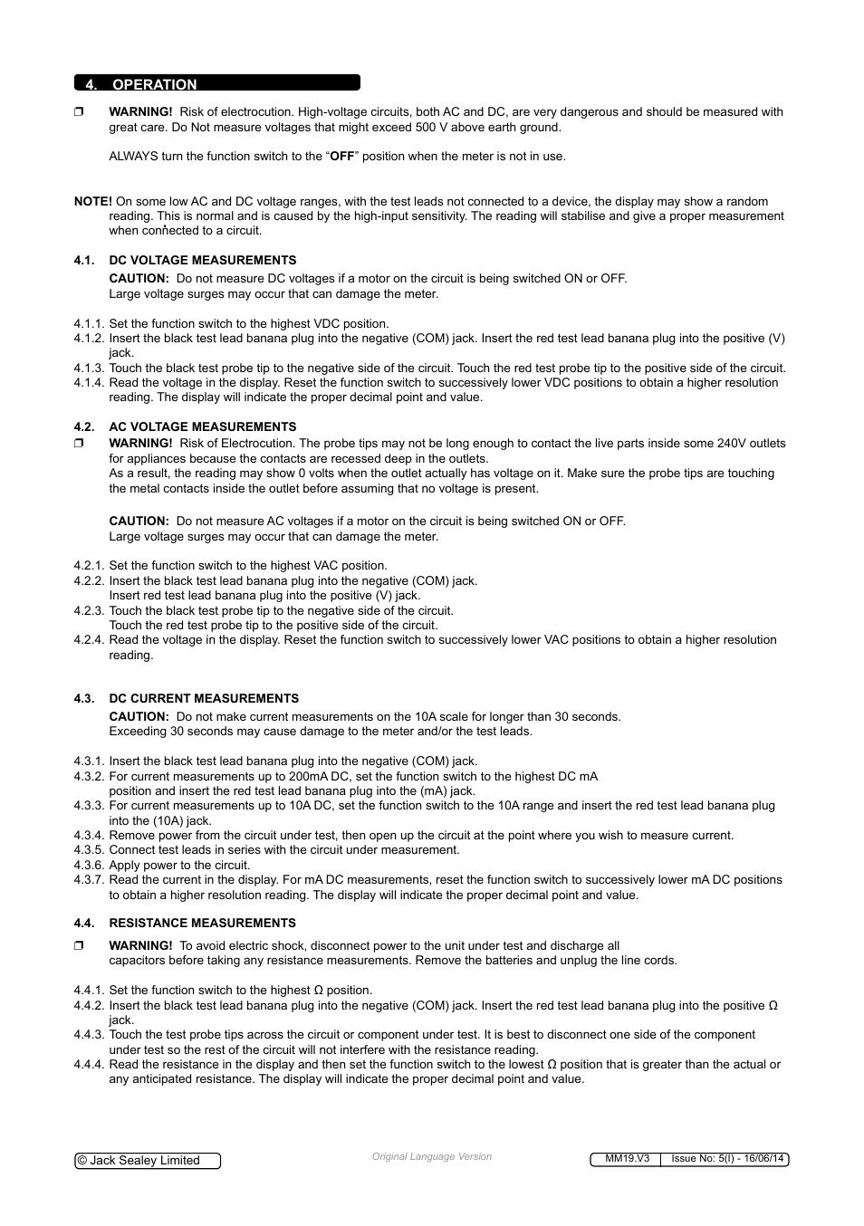 Sealey MM19 User Manual | Page 4 / 6