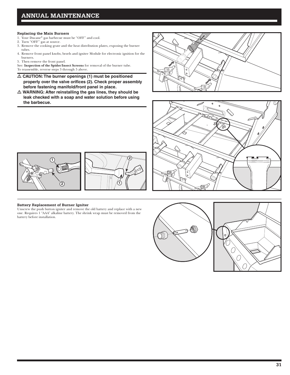 Annual maintenance | Ducane Affinity LP 3400 User Manual | Page 31 / 72