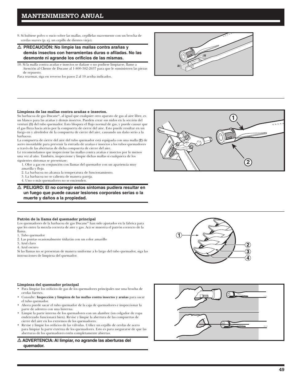 Mantenimiento anual | Ducane Affinity LP 3400 User Manual | Page 49 / 72