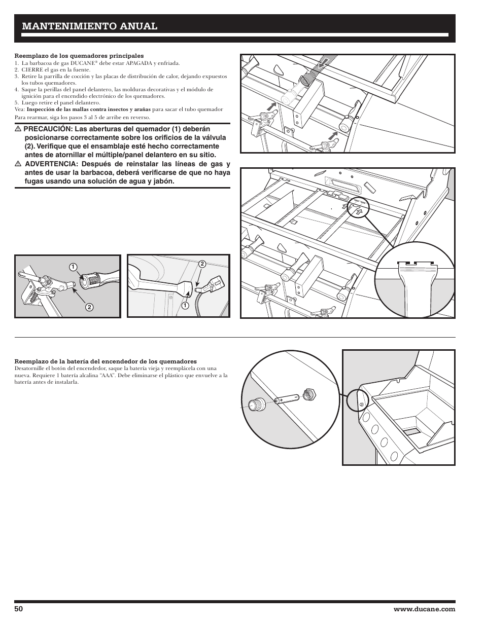 Mantenimiento anual | Ducane Affinity LP 3400 User Manual | Page 50 / 72