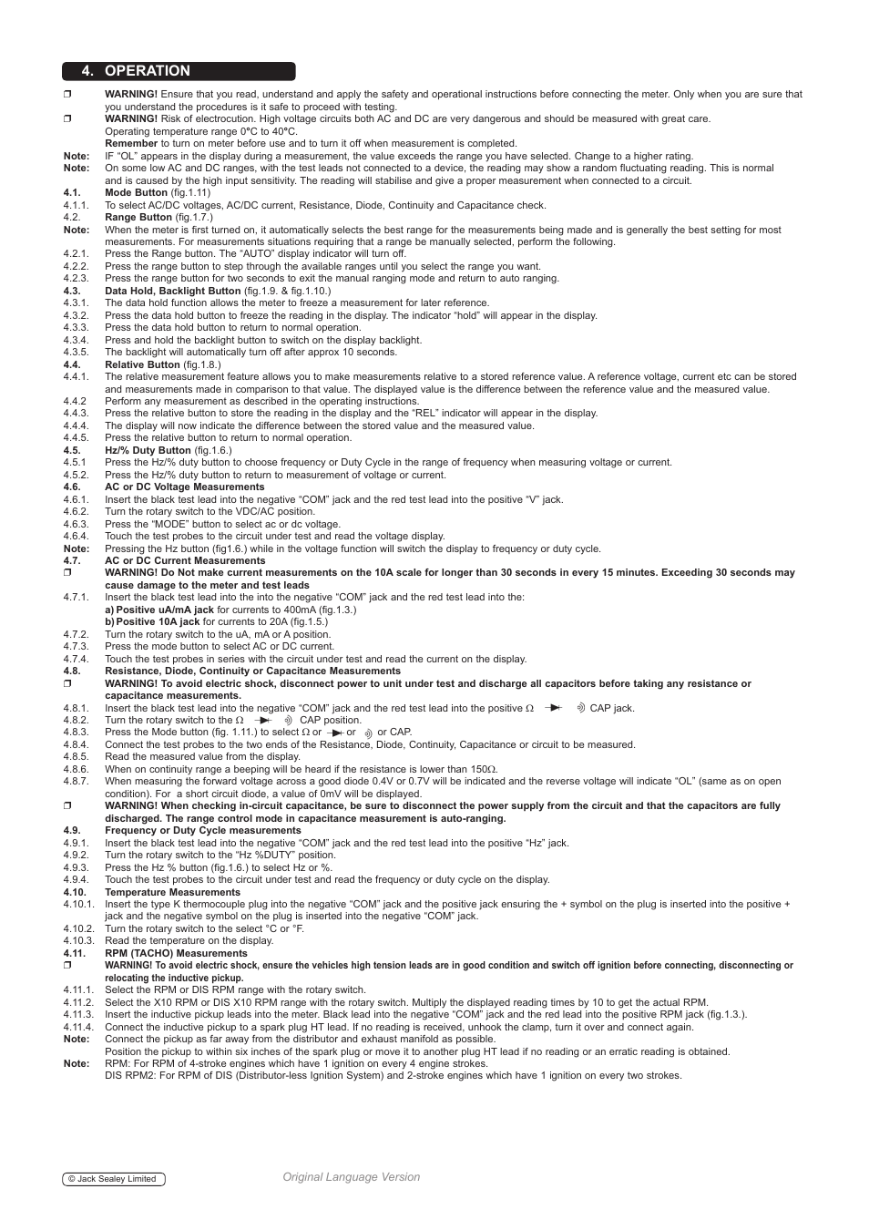 Operation | Sealey TA201 User Manual | Page 3 / 4