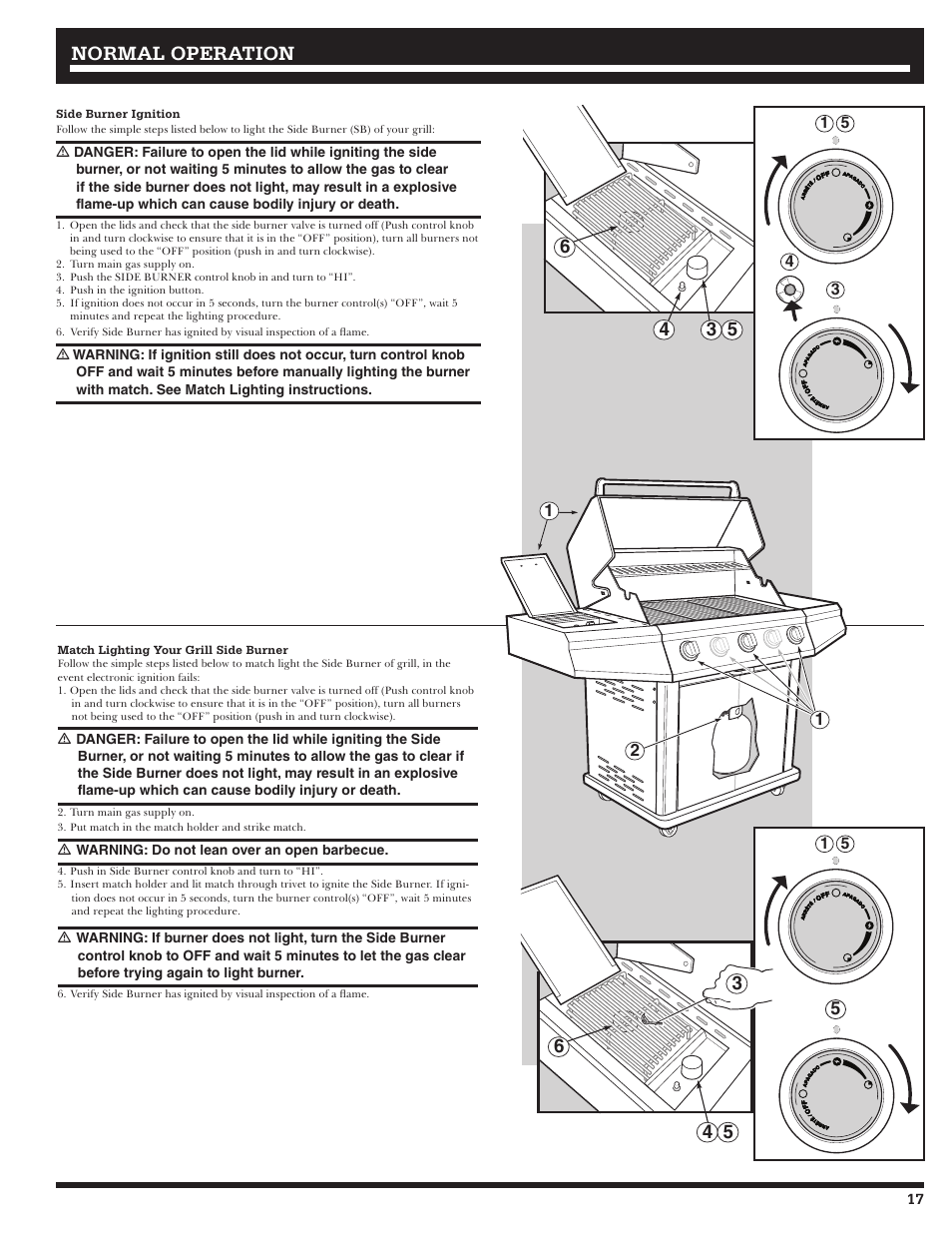 Normal operation | Ducane LP Gass Grill 3200 User Manual | Page 17 / 56