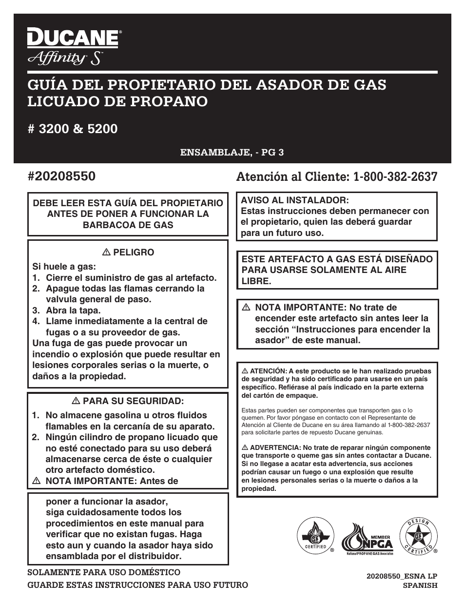 Ducane LP Gass Grill 3200 User Manual | Page 24 / 56