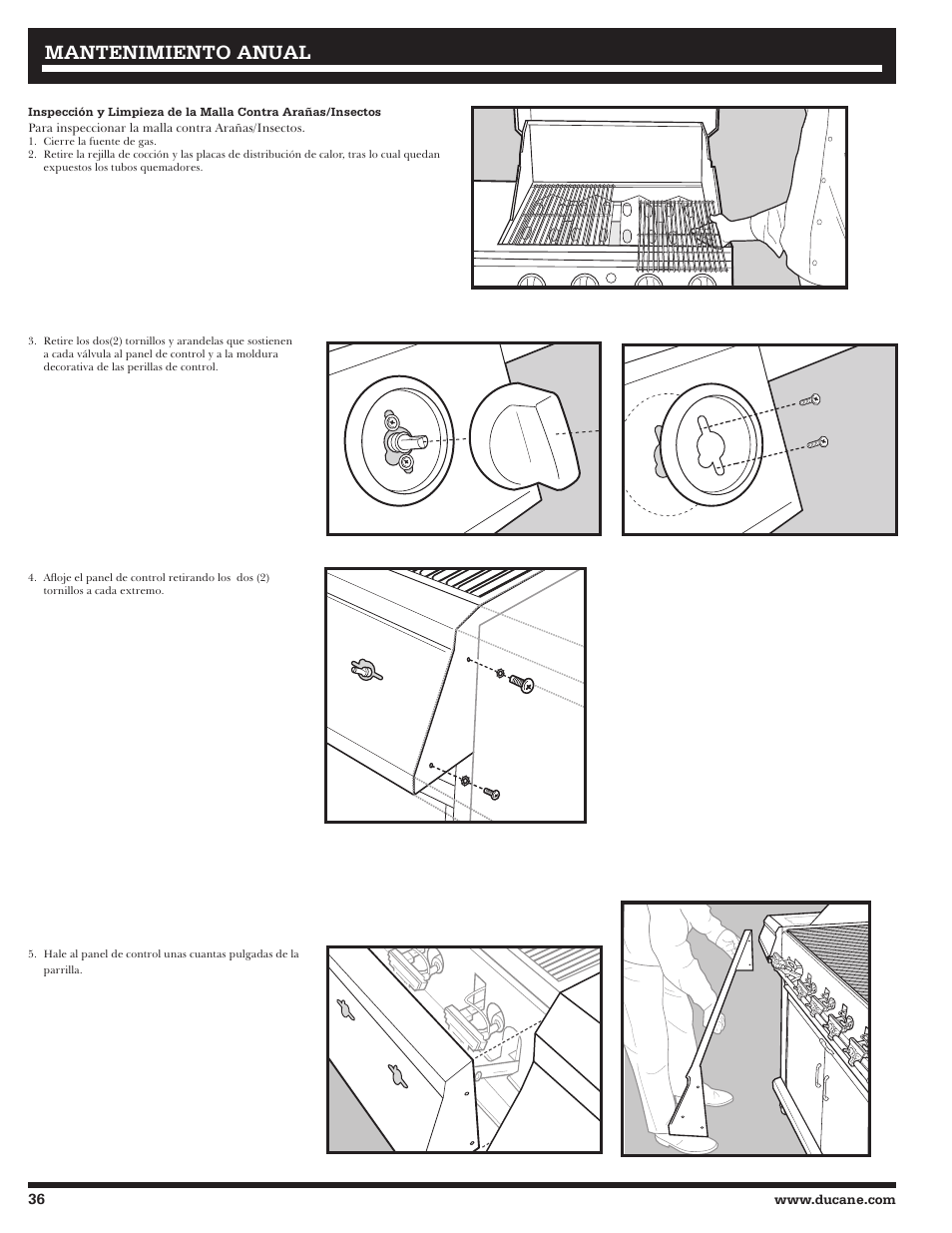 Mantenimiento anual | Ducane LP Gass Grill 3200 User Manual | Page 36 / 56
