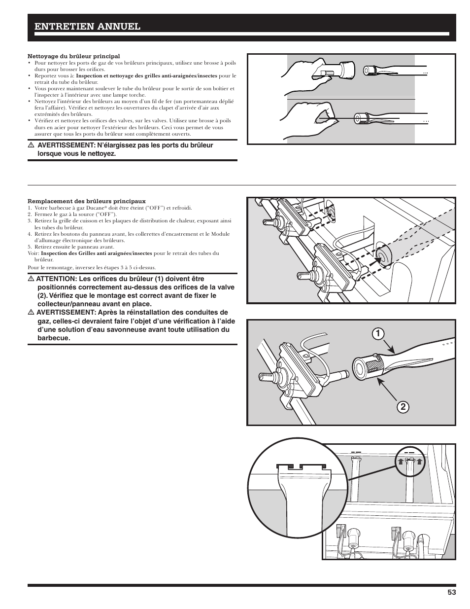 Entretien annuel | Ducane LP Gass Grill 3200 User Manual | Page 53 / 56