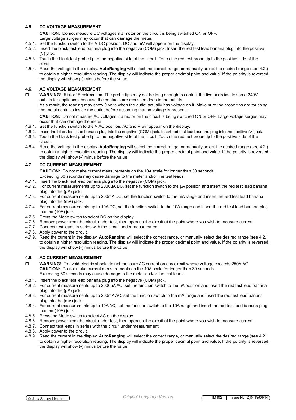 Sealey TM102 User Manual | Page 5 / 7