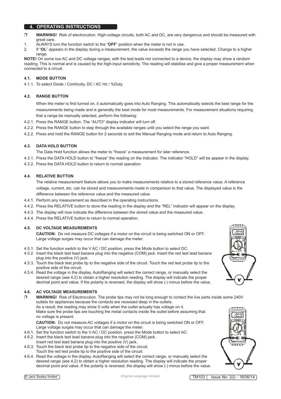 Sealey TM103 User Manual | Page 5 / 8