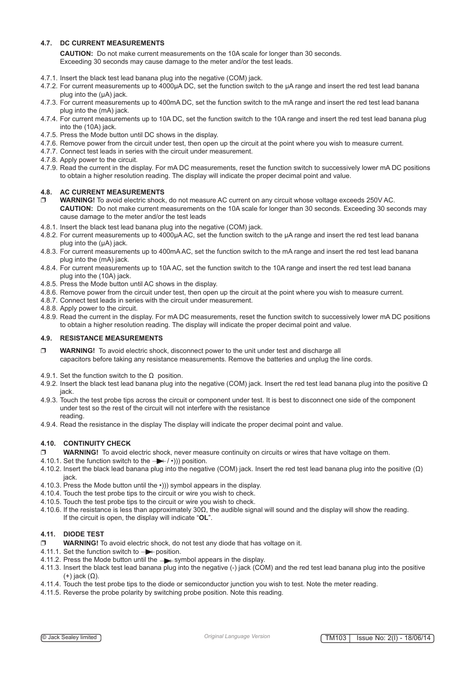 Sealey TM103 User Manual | Page 6 / 8