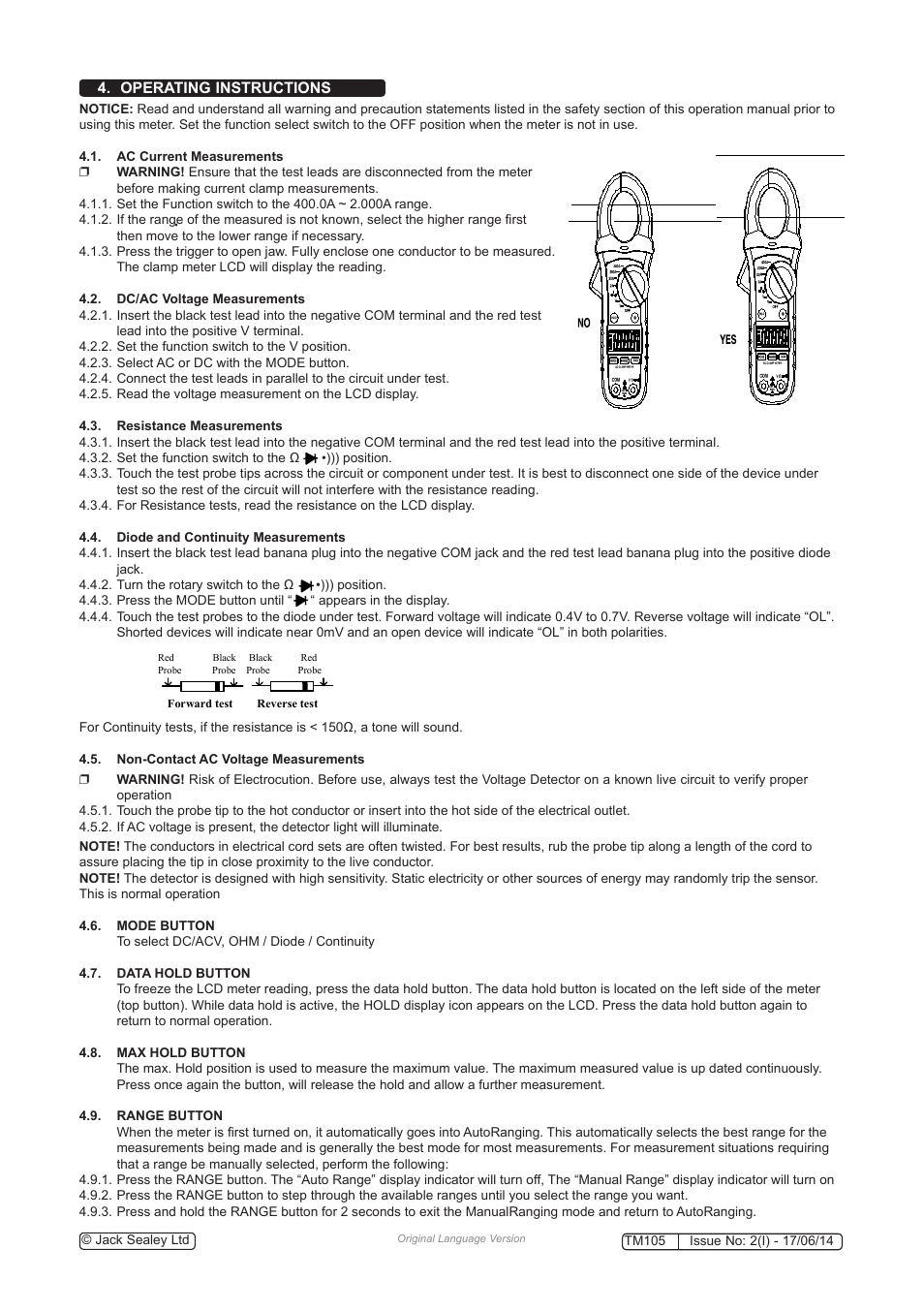 Sealey TM105 User Manual | Page 4 / 5