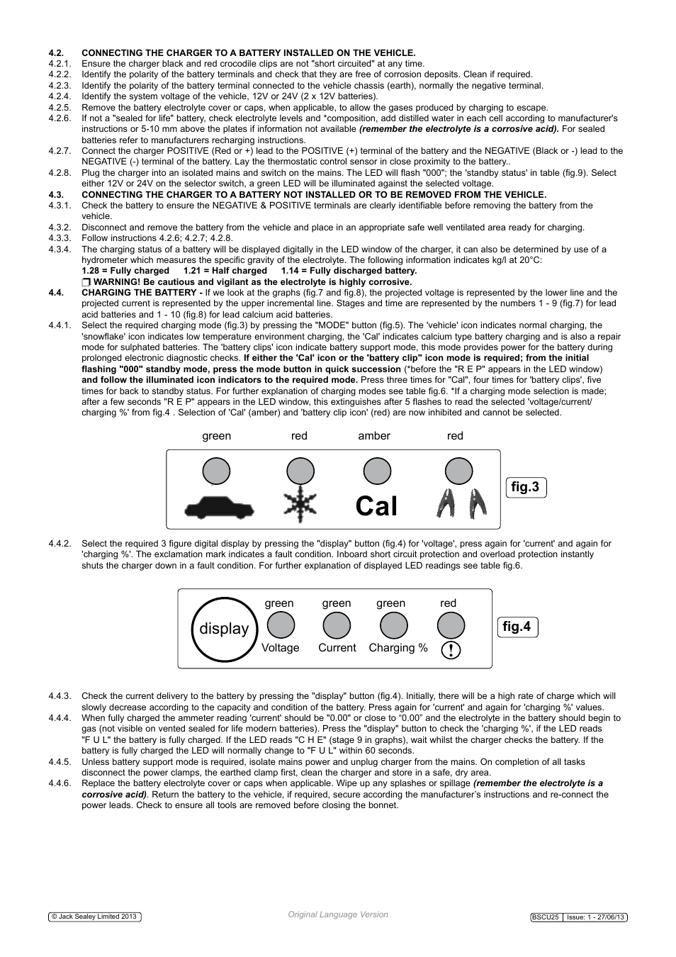 Display, Fig.3, Fig.4 | Sealey BSCU25 User Manual | Page 3 / 5